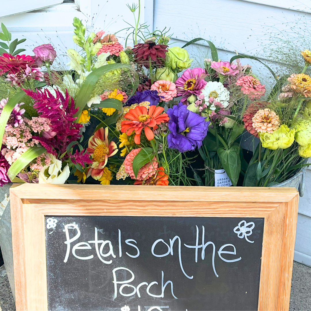 Urban Garden Blooms Saint Clair Shores, MI. Petals on the porch sale