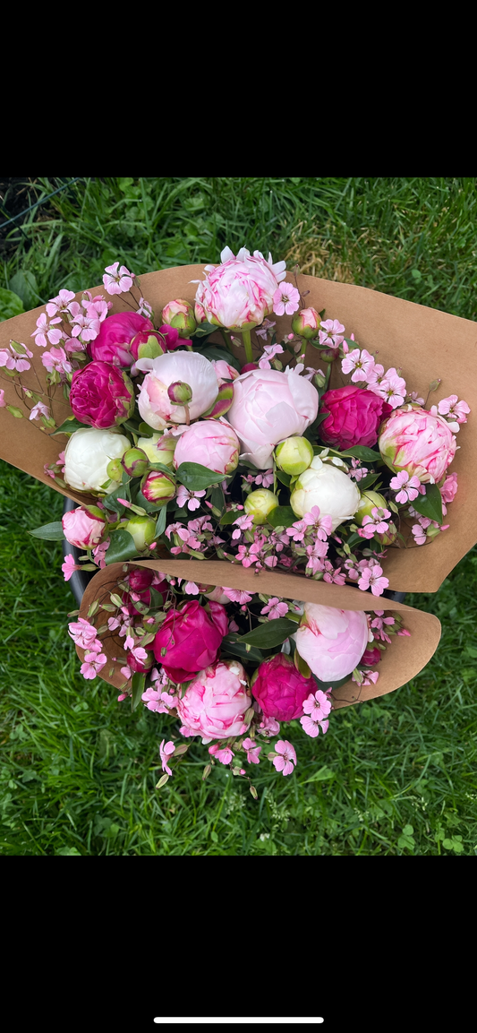Peony and Saponaria Bouquets