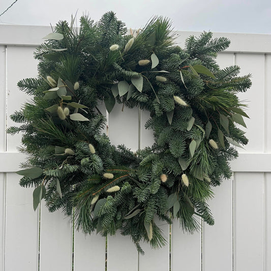 Wreath- eucalyptus/bunny tail beauty